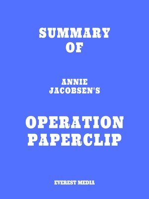 cover image of Summary of Annie Jacobsen's Operation Paperclip